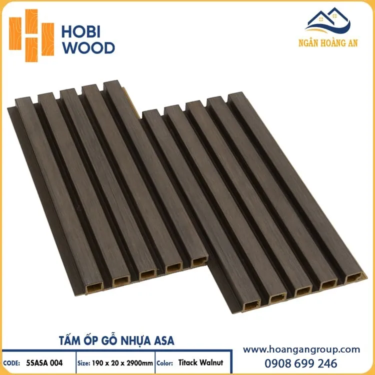Tấm Ốp Trần Lam Sóng Ngoài Trời ASA Hobiwood 5SASA 004 Titack Walnut